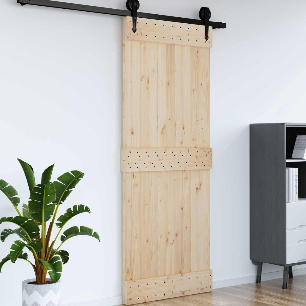 vidaXL Drzwi NARVIK Naturalny 90 x 210 cm Lite Drewno Sosnowe