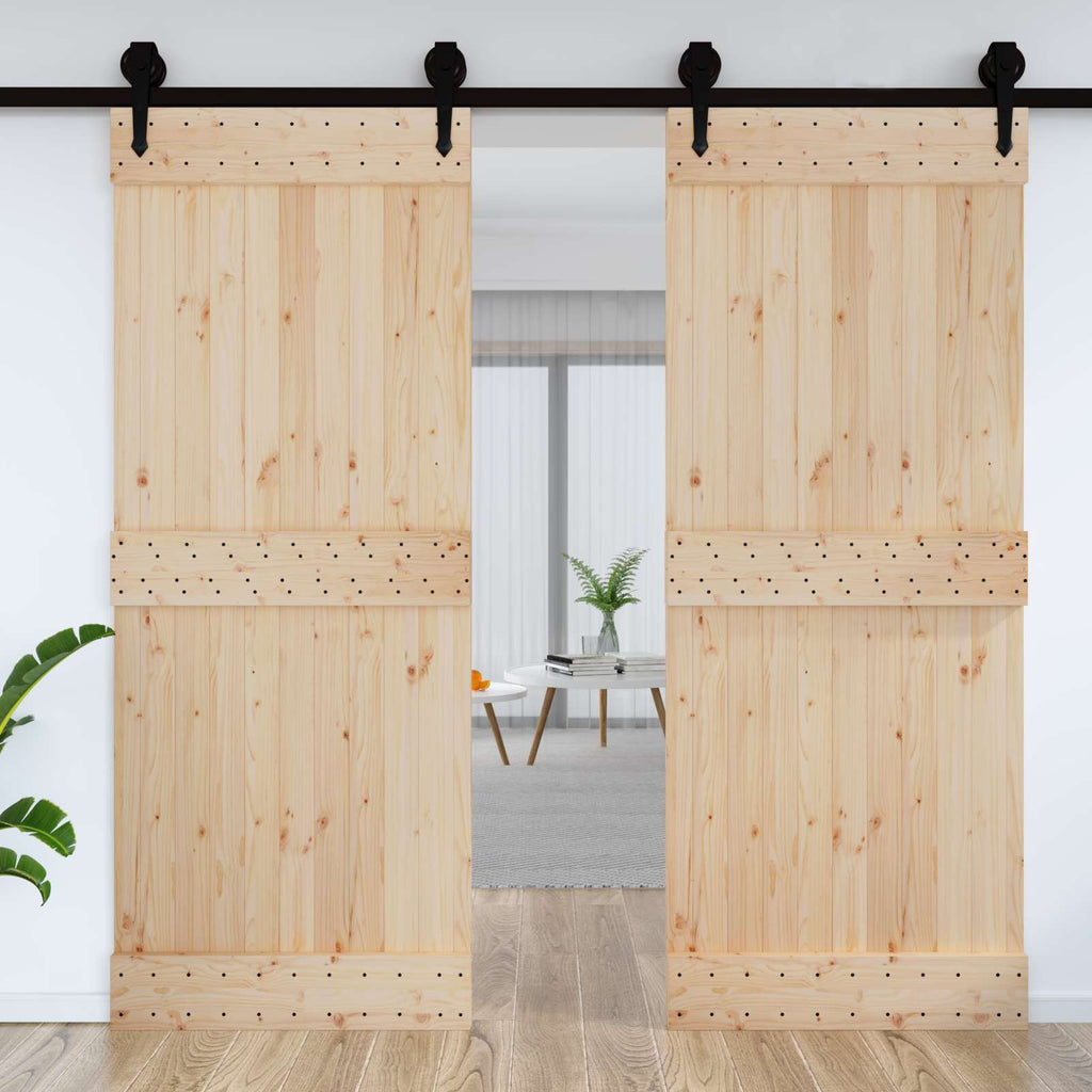 vidaXL Drzwi NARVIK Naturalny 90 x 210 cm Lite Drewno Sosnowe