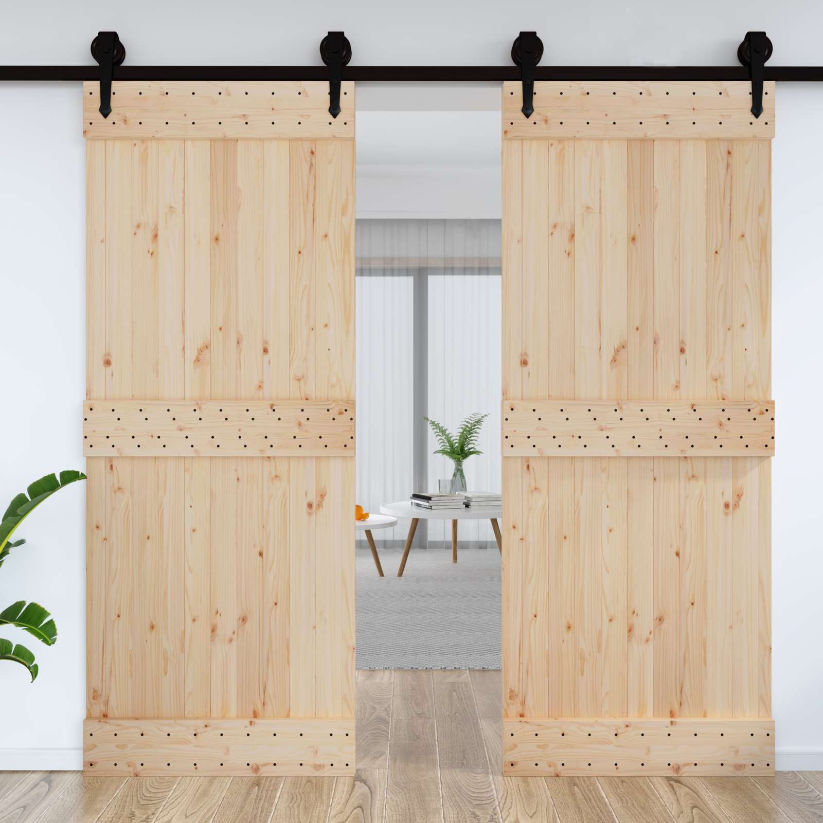 vidaXL Drzwi NARVIK Naturalny 90 x 210 cm Lite Drewno Sosnowe