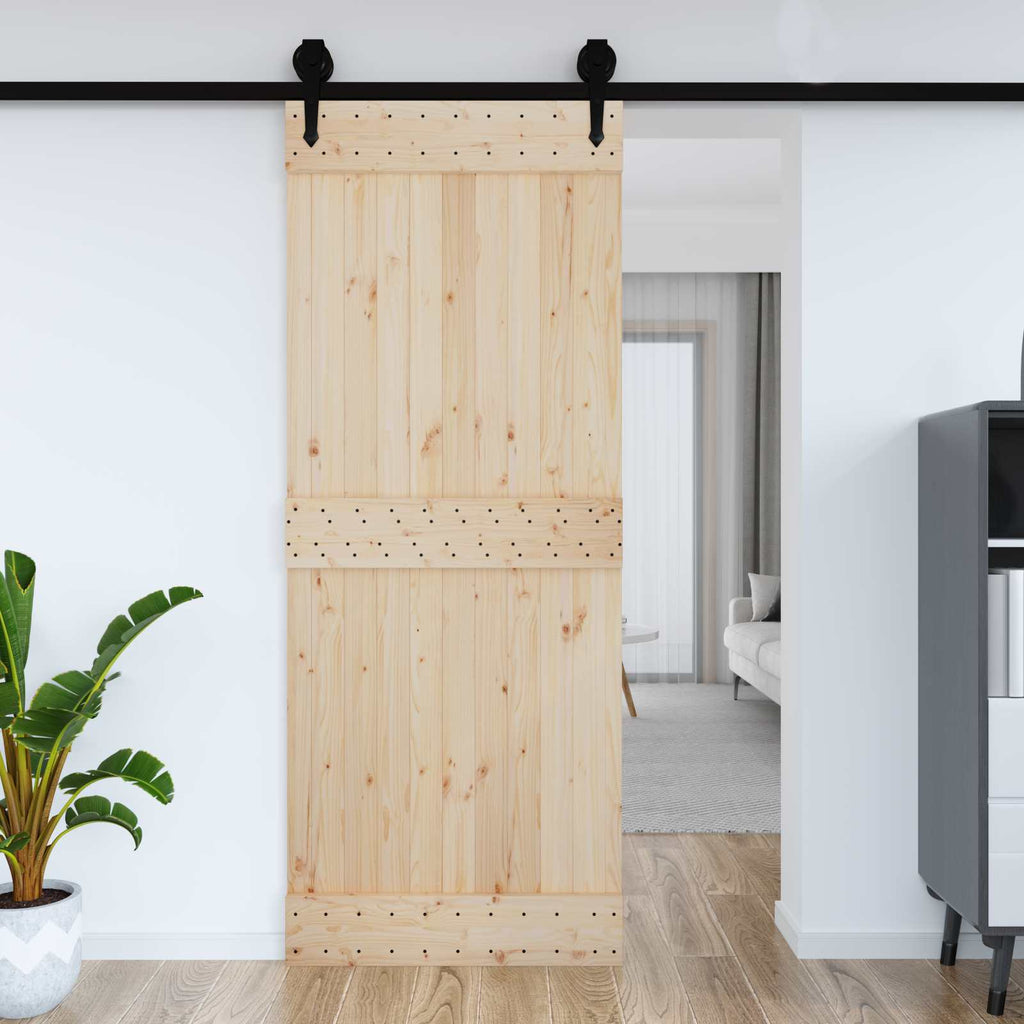 vidaXL Drzwi NARVIK Naturalny 90 x 210 cm Lite Drewno Sosnowe