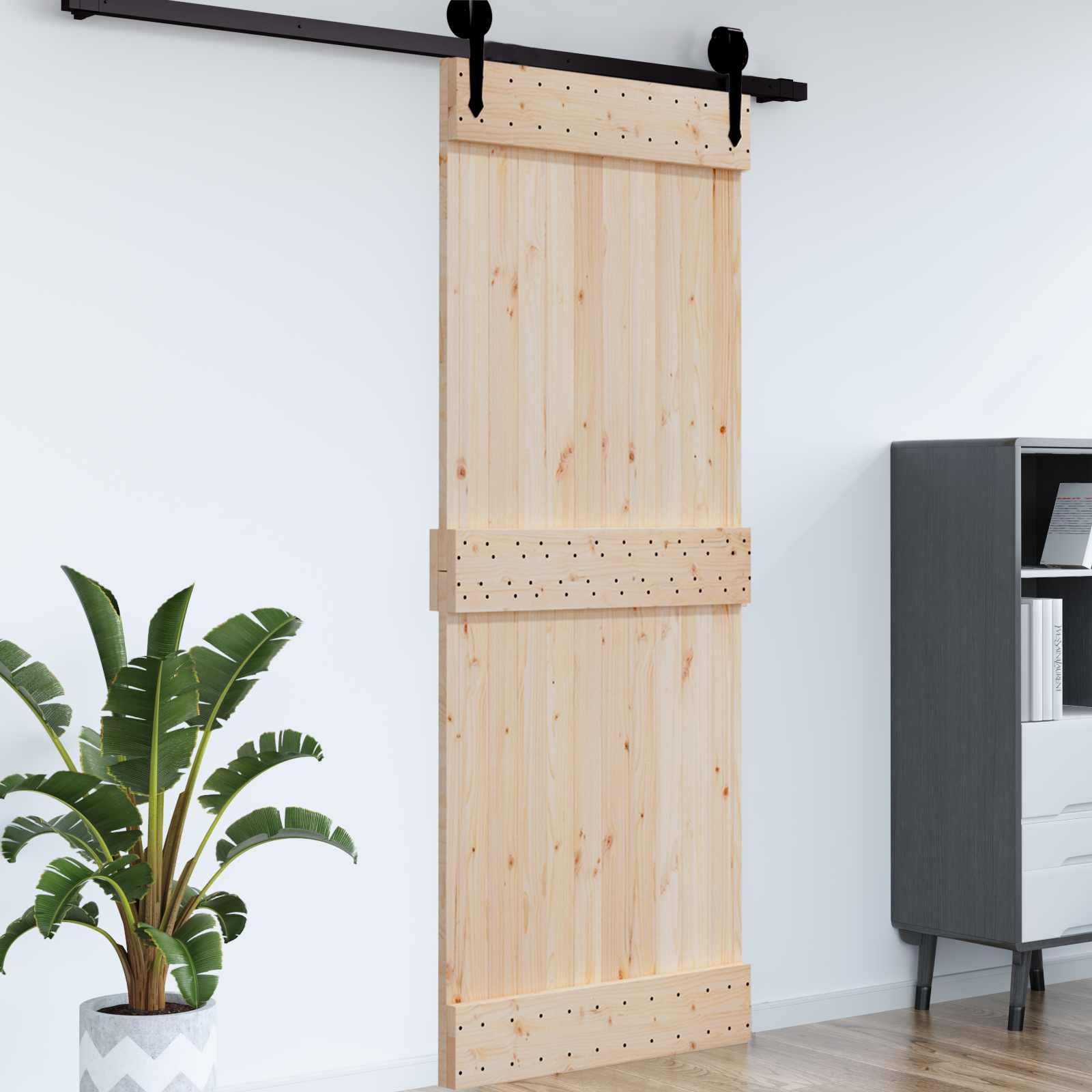 vidaXL Drzwi NARVIK Naturalny 95 x 210 cm Lite Drewno Sosnowe