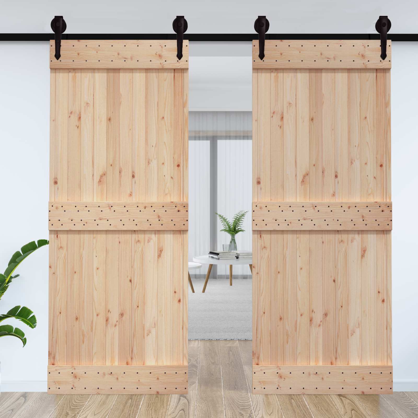 vidaXL Drzwi NARVIK Naturalny 95 x 210 cm Lite Drewno Sosnowe