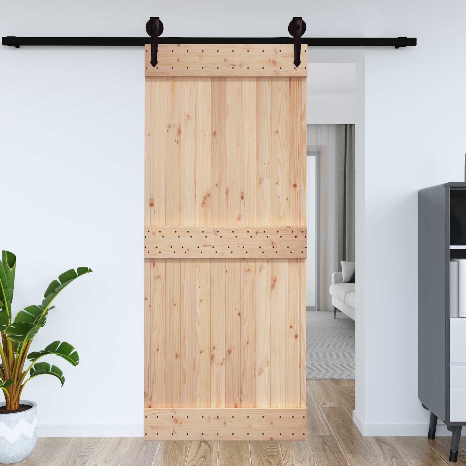 vidaXL Drzwi NARVIK Naturalny 95 x 210 cm Lite Drewno Sosnowe