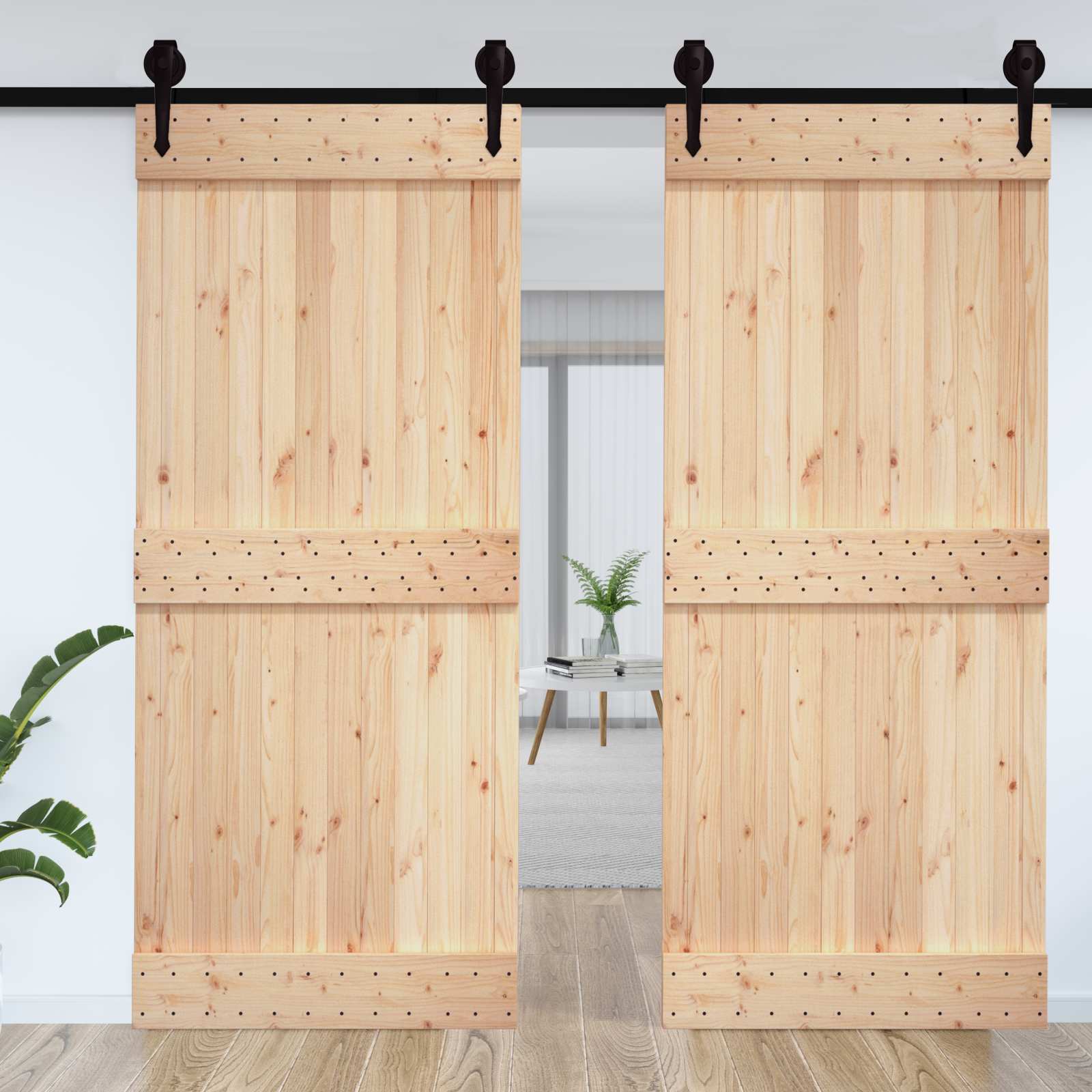 vidaXL Drzwi NARVIK Naturalny 100 x 210 cm Lite Drewno Sosnowe