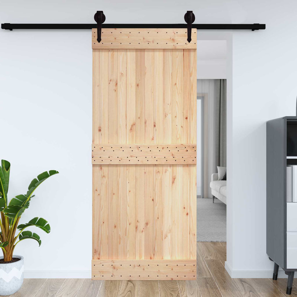 vidaXL Drzwi NARVIK Naturalny 100 x 210 cm Lite Drewno Sosnowe