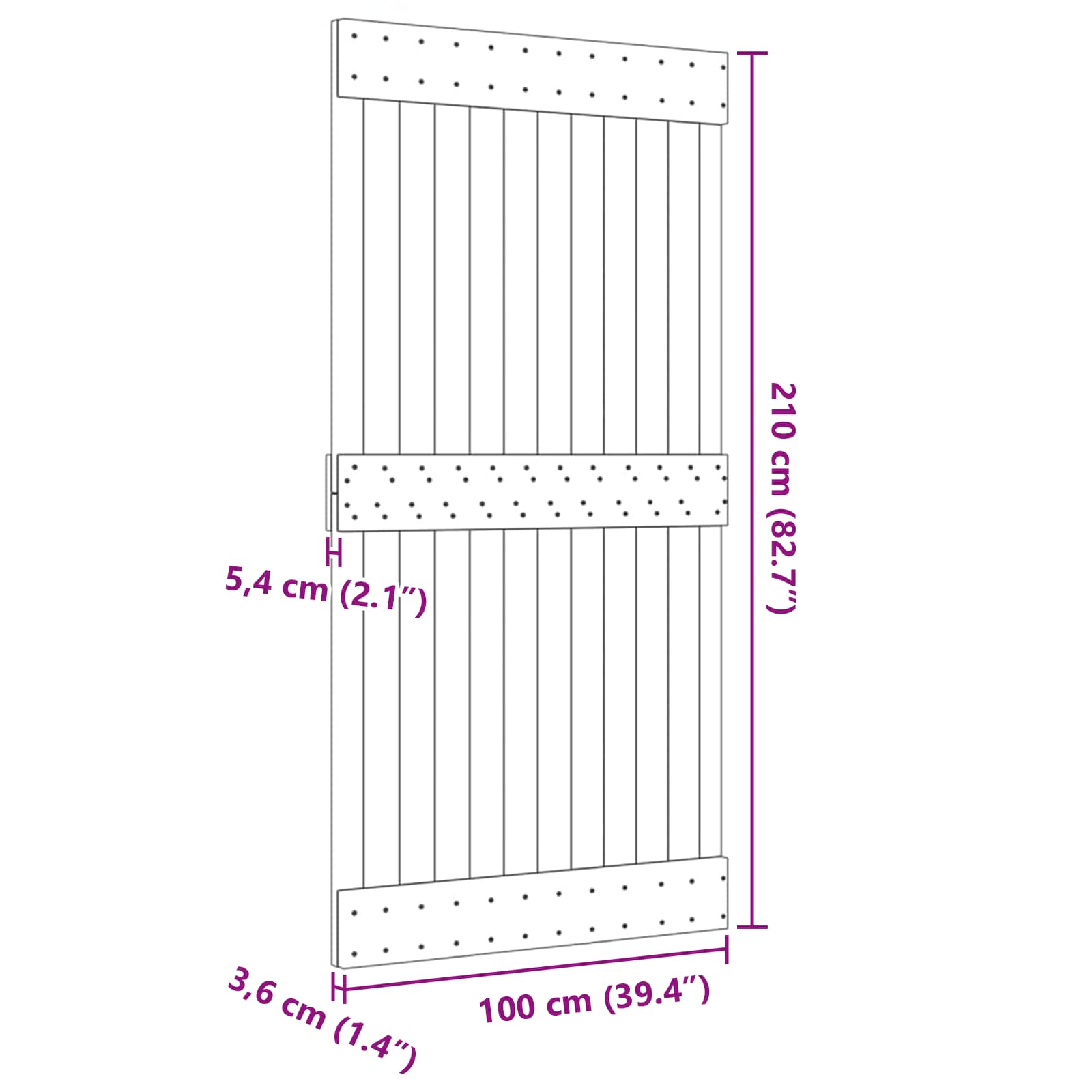 vidaXL Drzwi NARVIK Naturalny 100 x 210 cm Lite Drewno Sosnowe