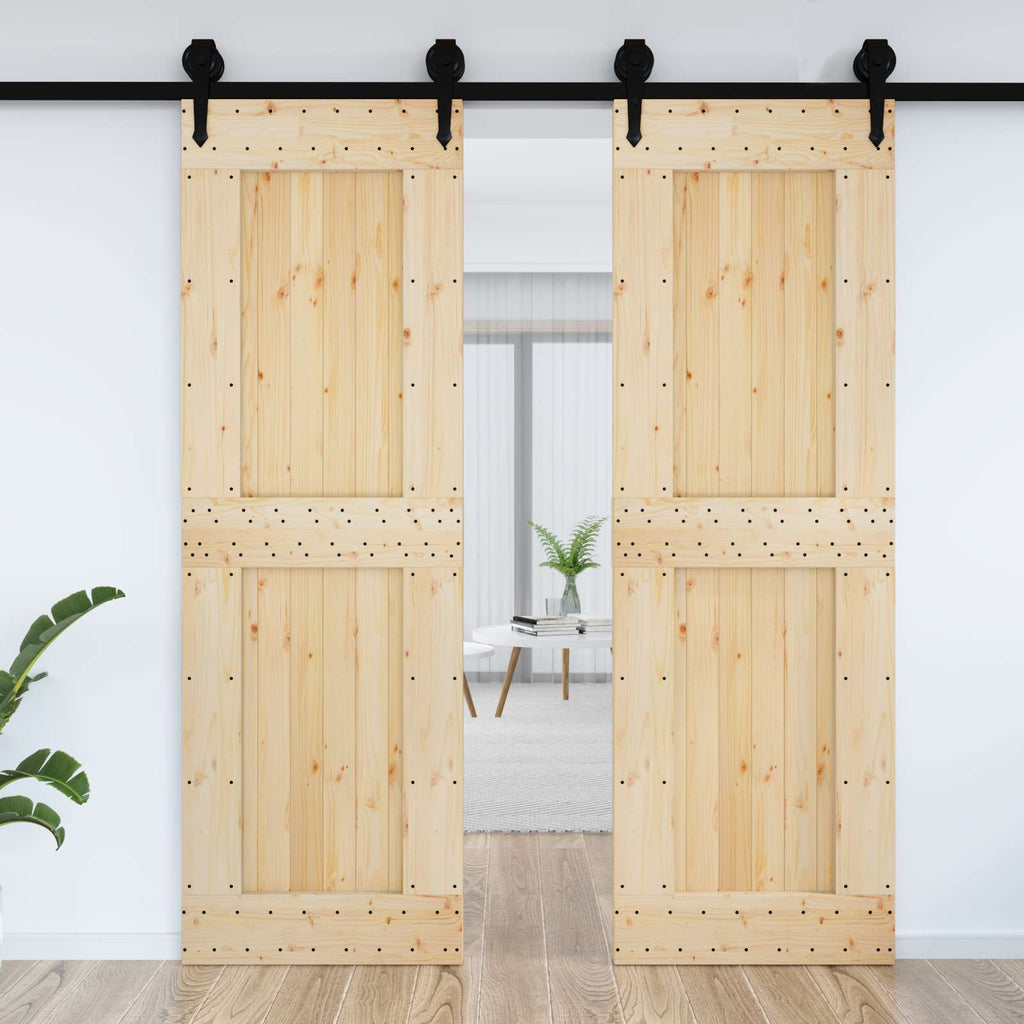 vidaXL Drzwi NARVIK Naturalny 70 x 210 cm Lite Drewno Sosnowe