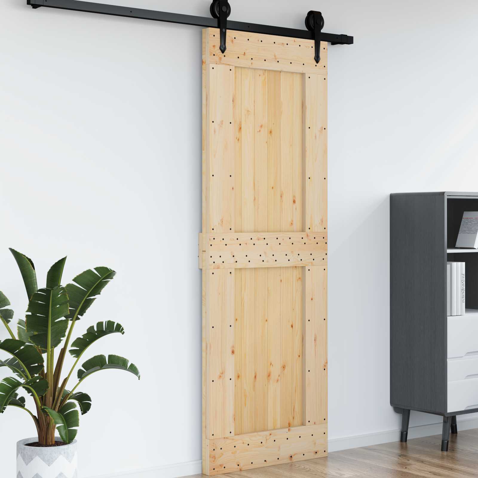 vidaXL Drzwi NARVIK Naturalny 80 x 210 cm Lite Drewno Sosnowe