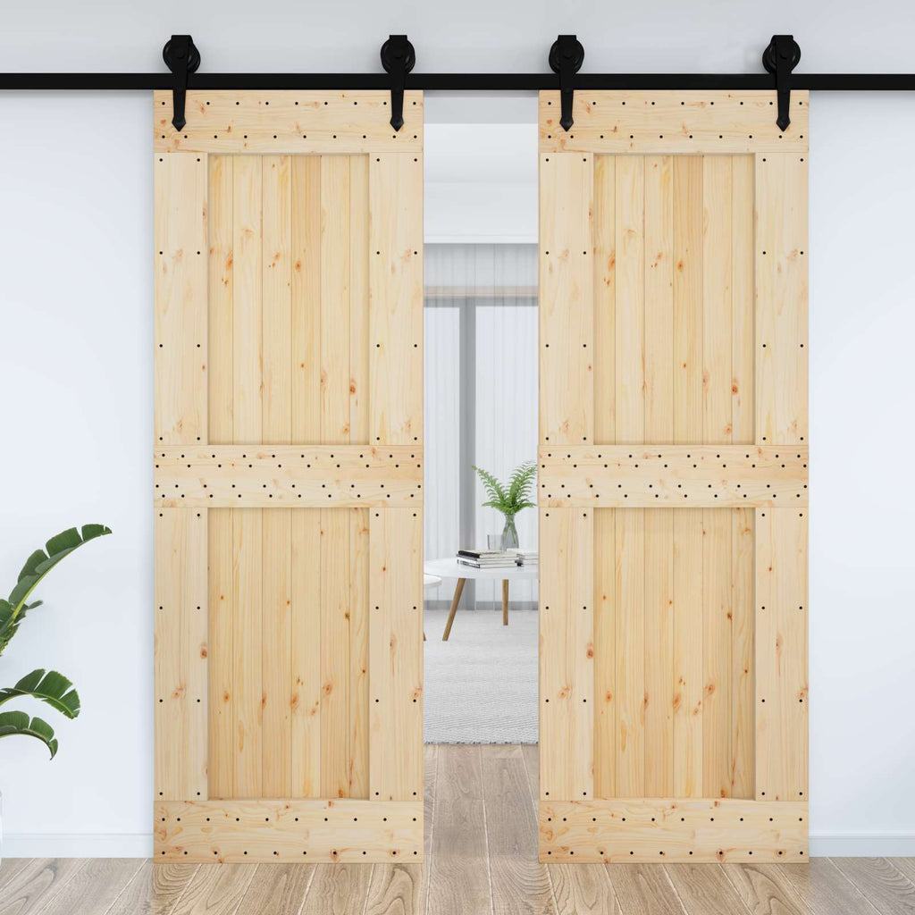 vidaXL Drzwi NARVIK Naturalny 80 x 210 cm Lite Drewno Sosnowe