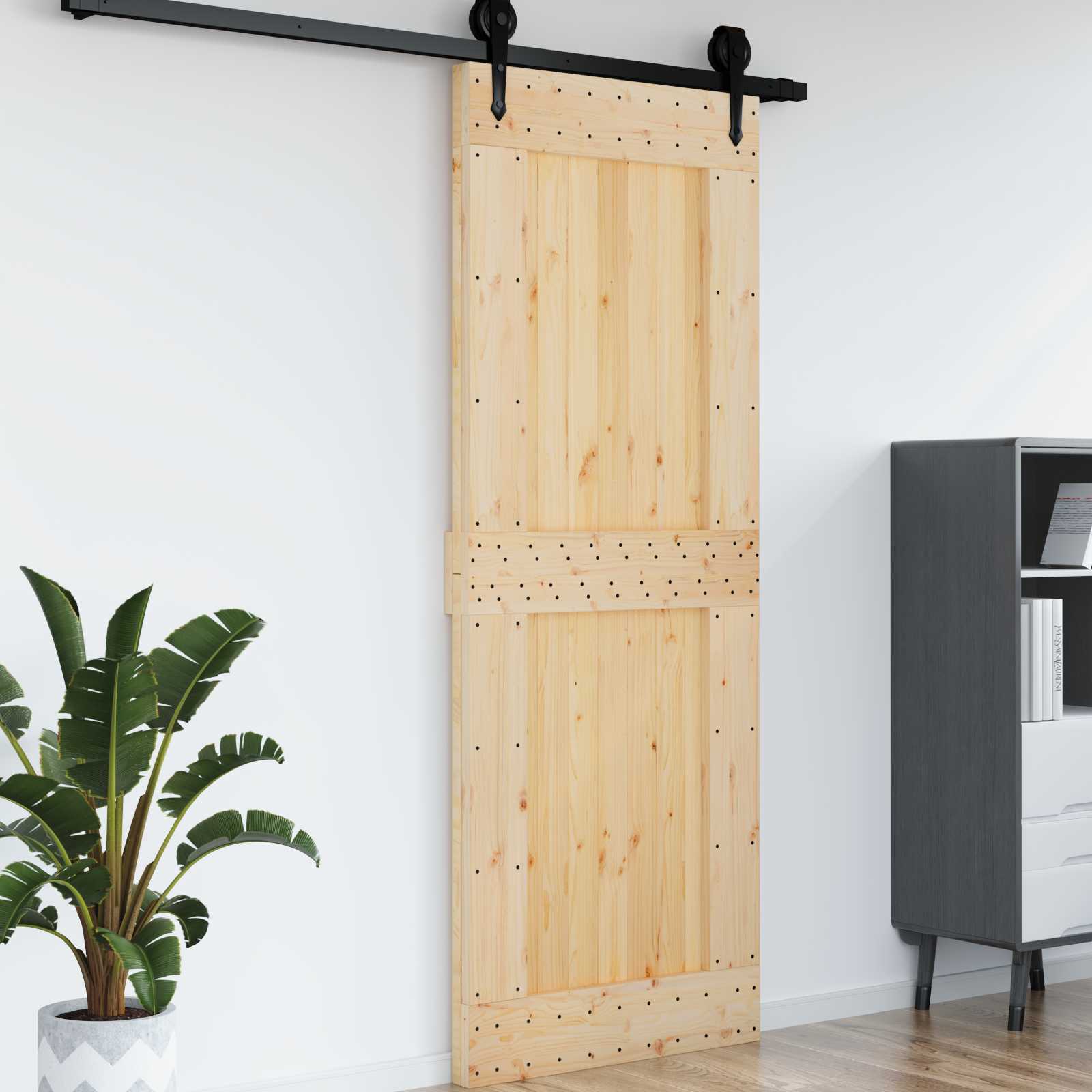 vidaXL Drzwi NARVIK Naturalny 85 x 210 cm Lite Drewno Sosnowe