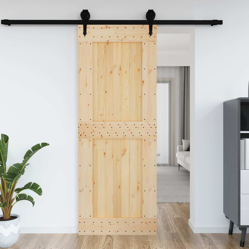 vidaXL Drzwi NARVIK Naturalny 85 x 210 cm Lite Drewno Sosnowe