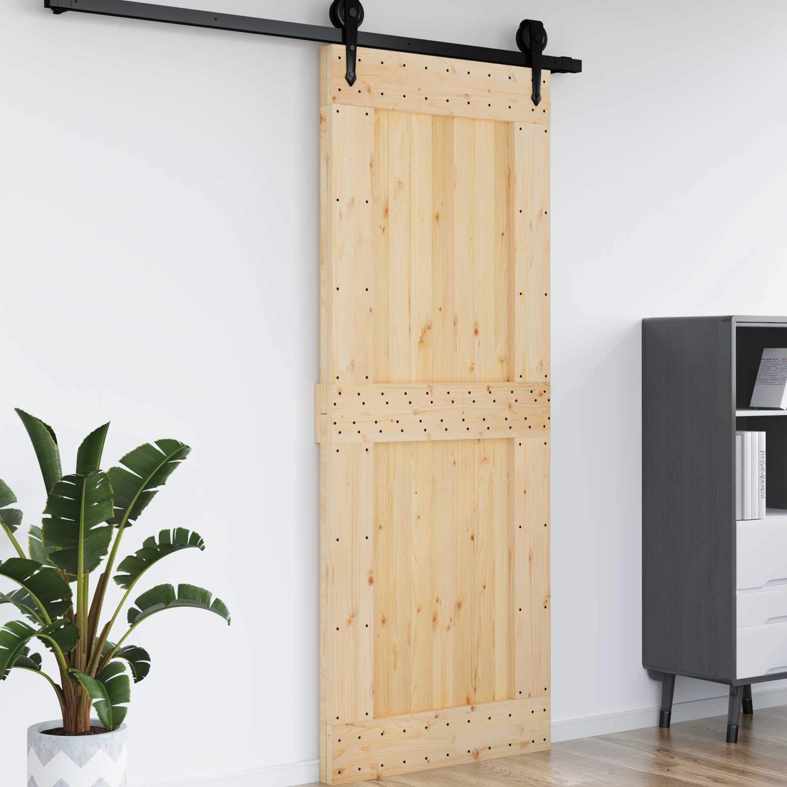 vidaXL Drzwi NARVIK Naturalny 90 x 210 cm Lite Drewno Sosnowe