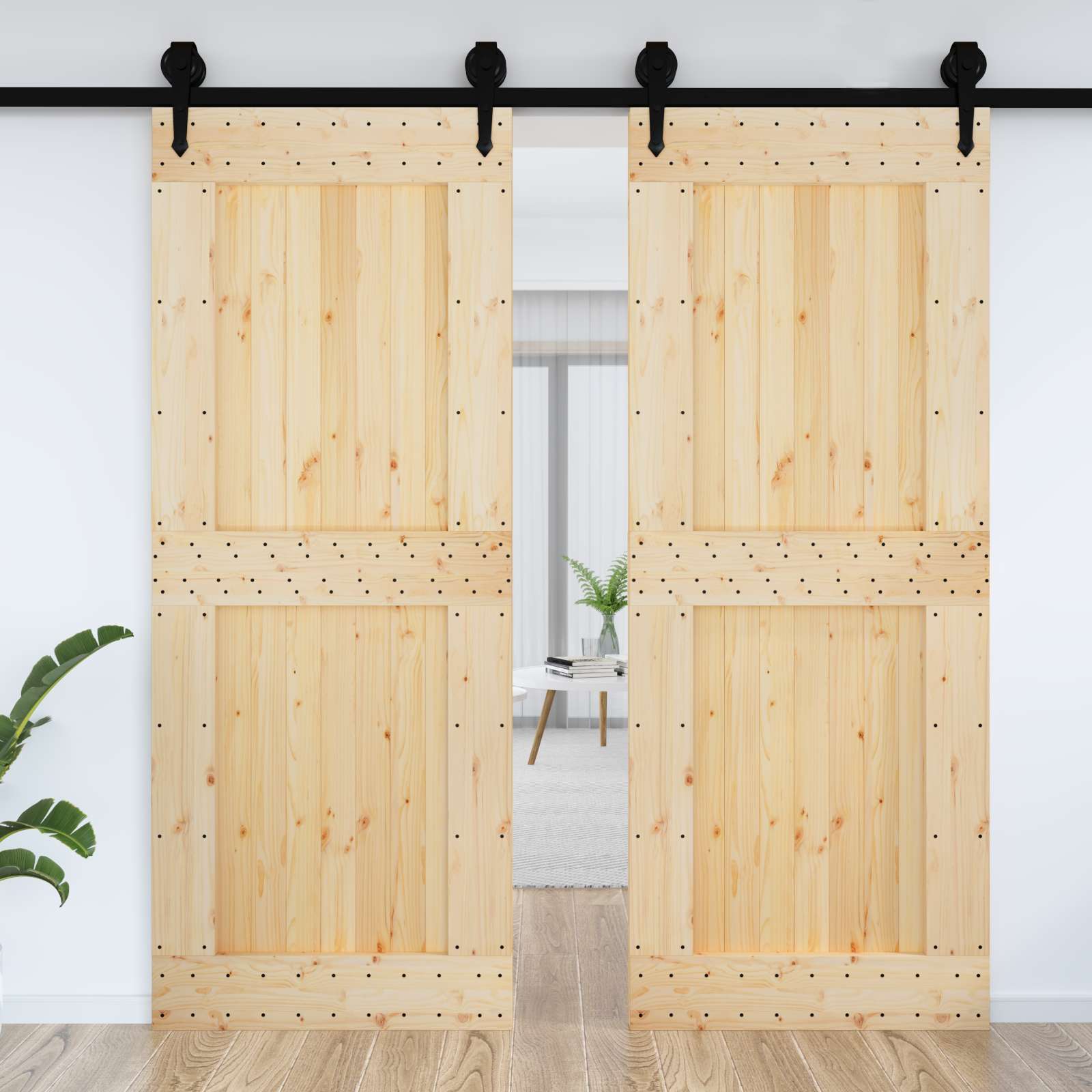 vidaXL Drzwi NARVIK Naturalny 90 x 210 cm Lite Drewno Sosnowe