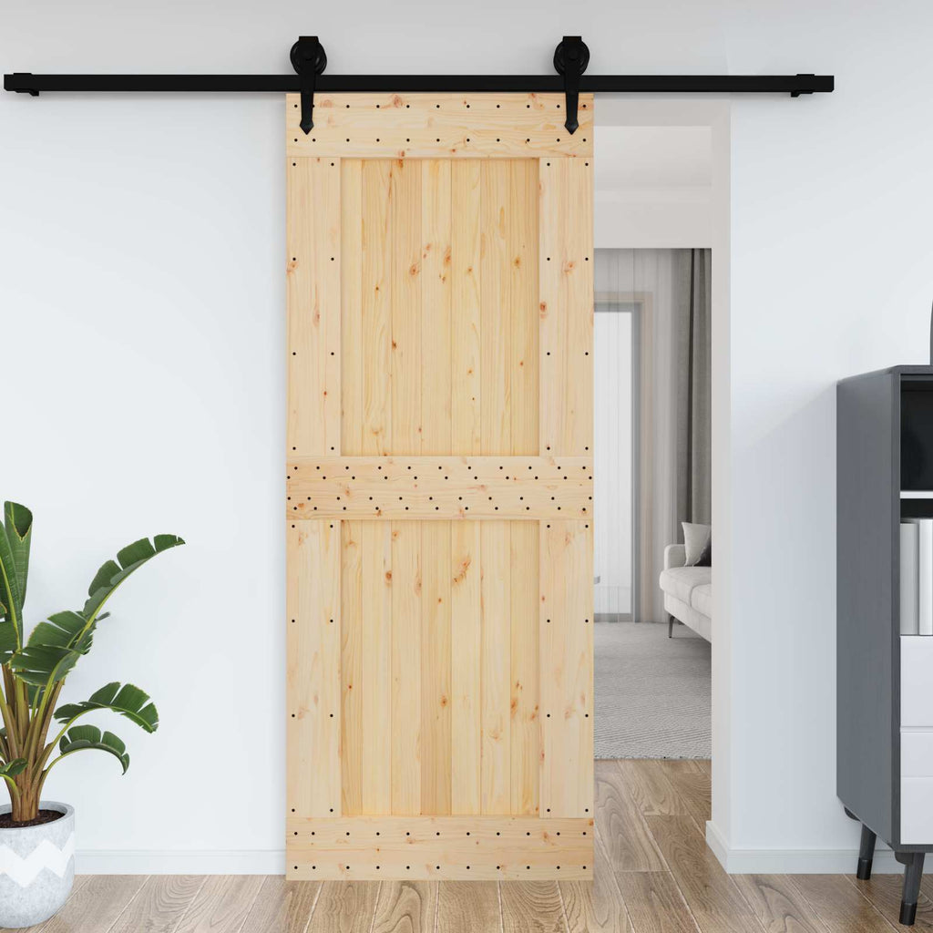 vidaXL Drzwi NARVIK Naturalny 90 x 210 cm Lite Drewno Sosnowe