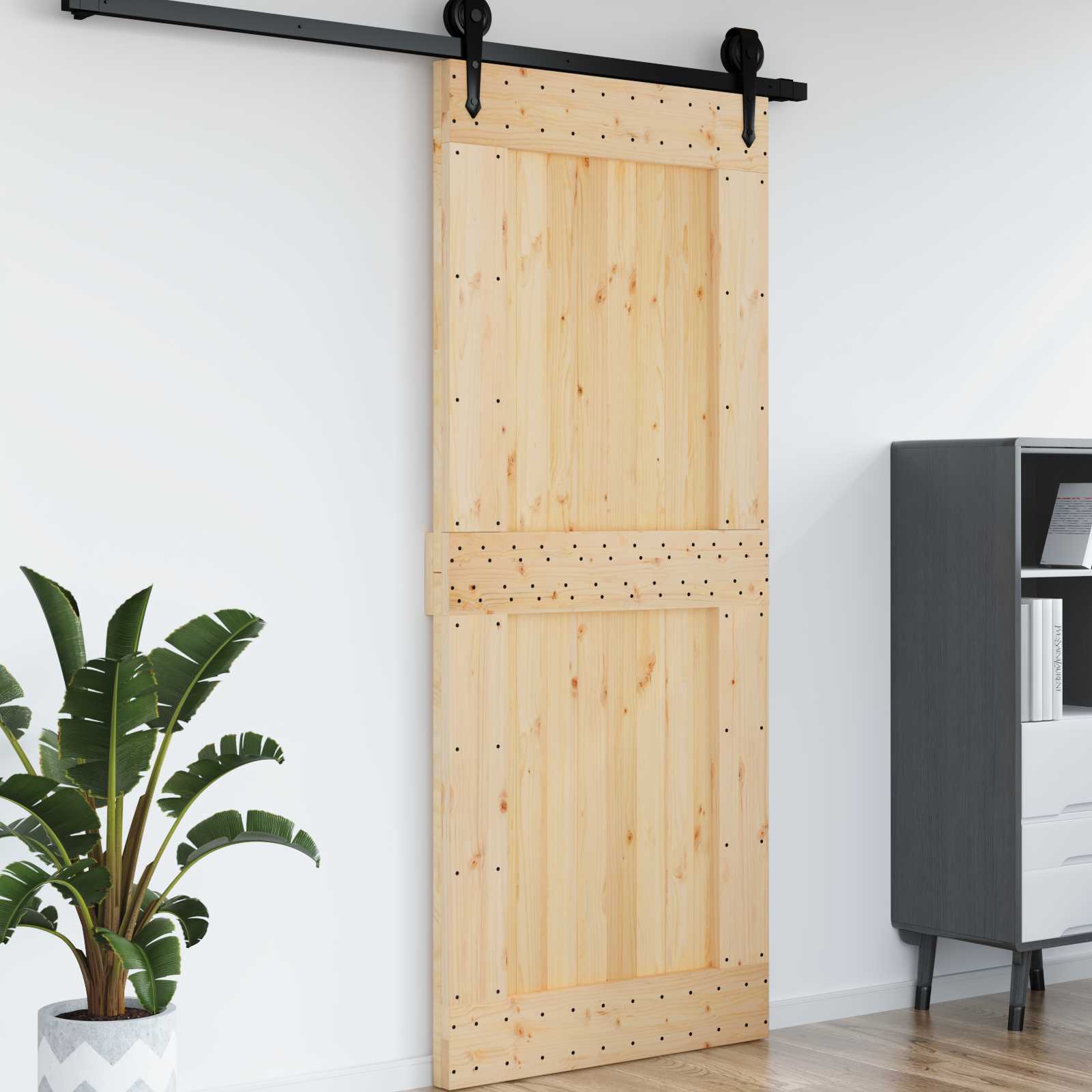vidaXL Drzwi NARVIK Naturalny 95 x 210 cm Lite Drewno Sosnowe