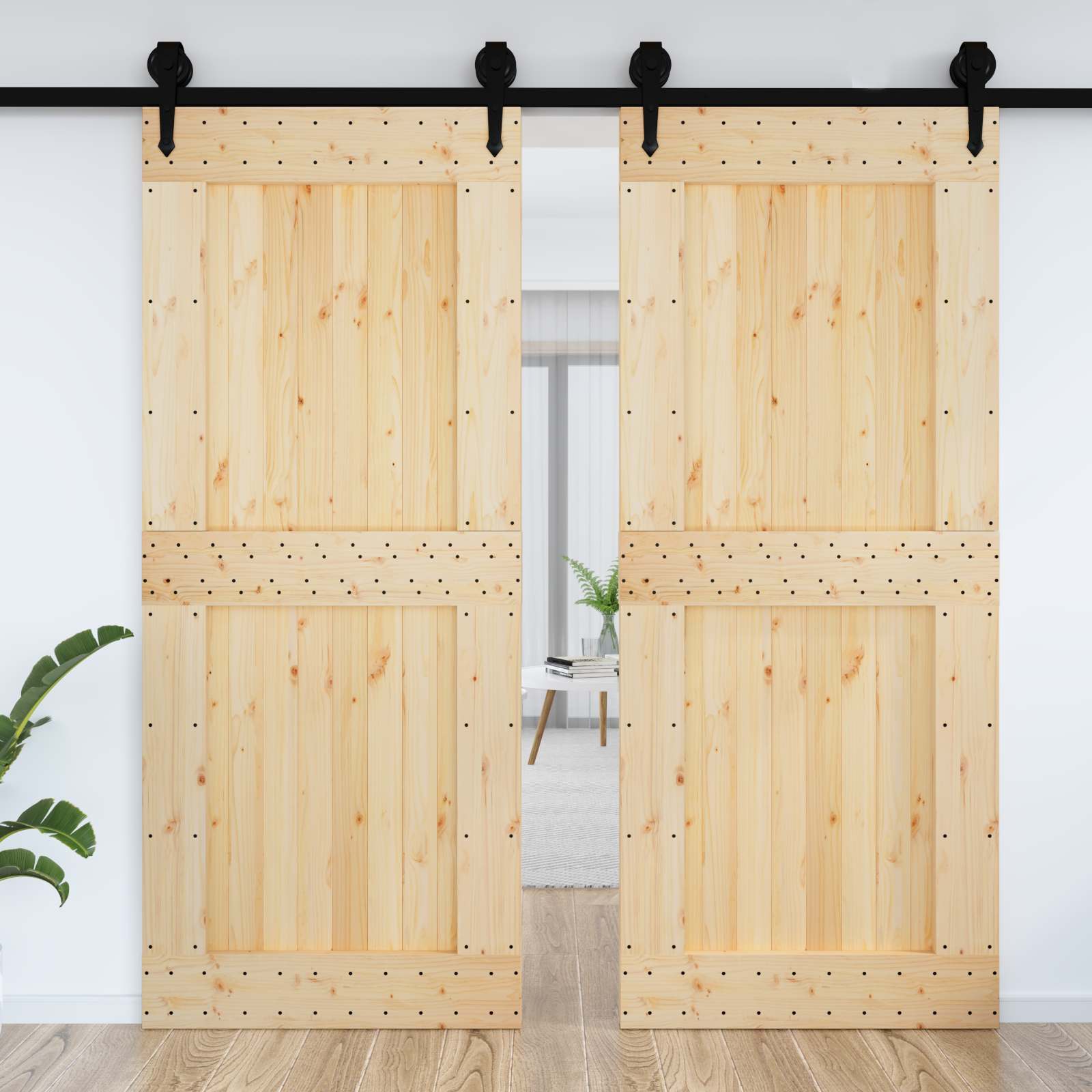 vidaXL Drzwi NARVIK Naturalny 95 x 210 cm Lite Drewno Sosnowe