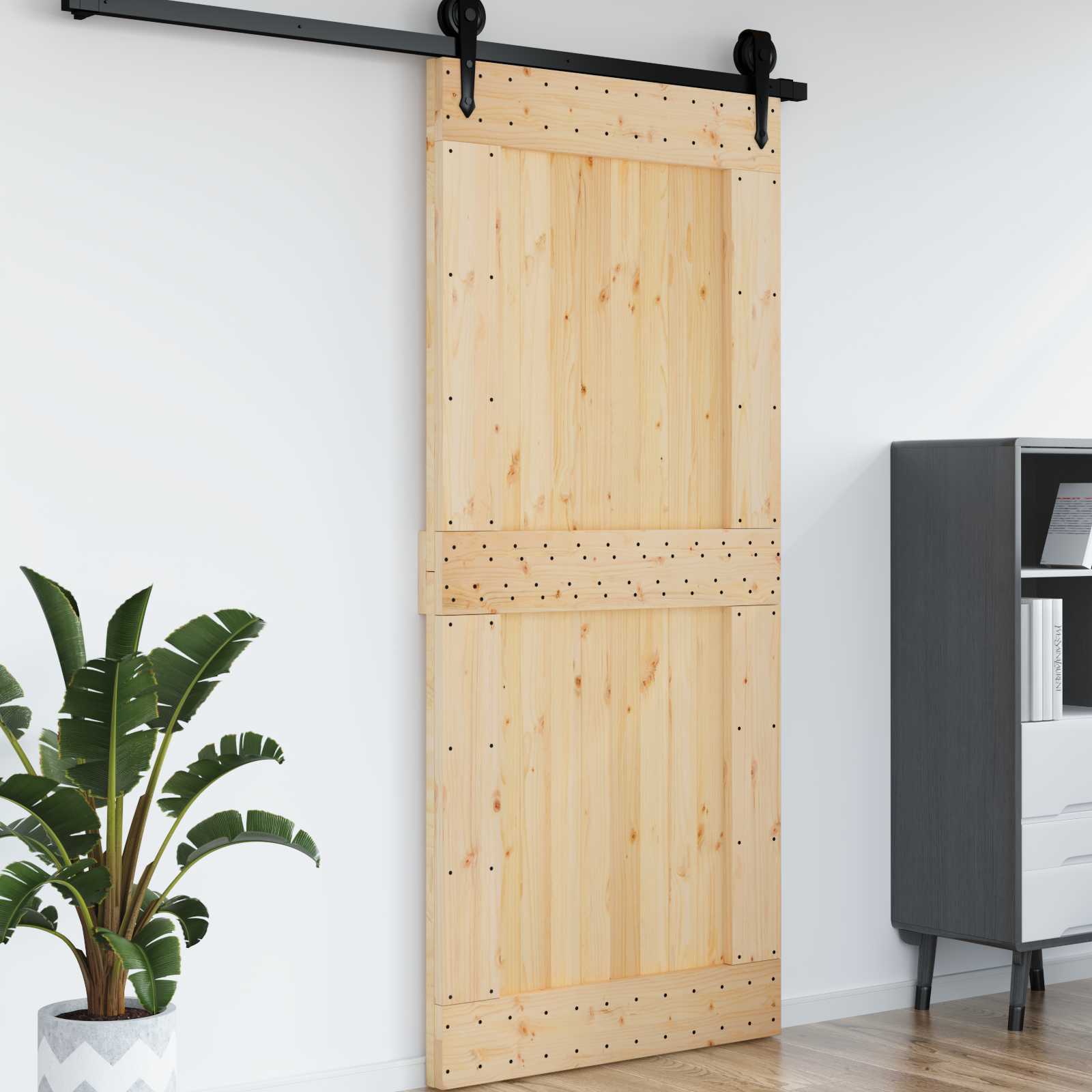vidaXL Drzwi NARVIK Naturalny 100 x 210 cm Lite Drewno Sosnowe