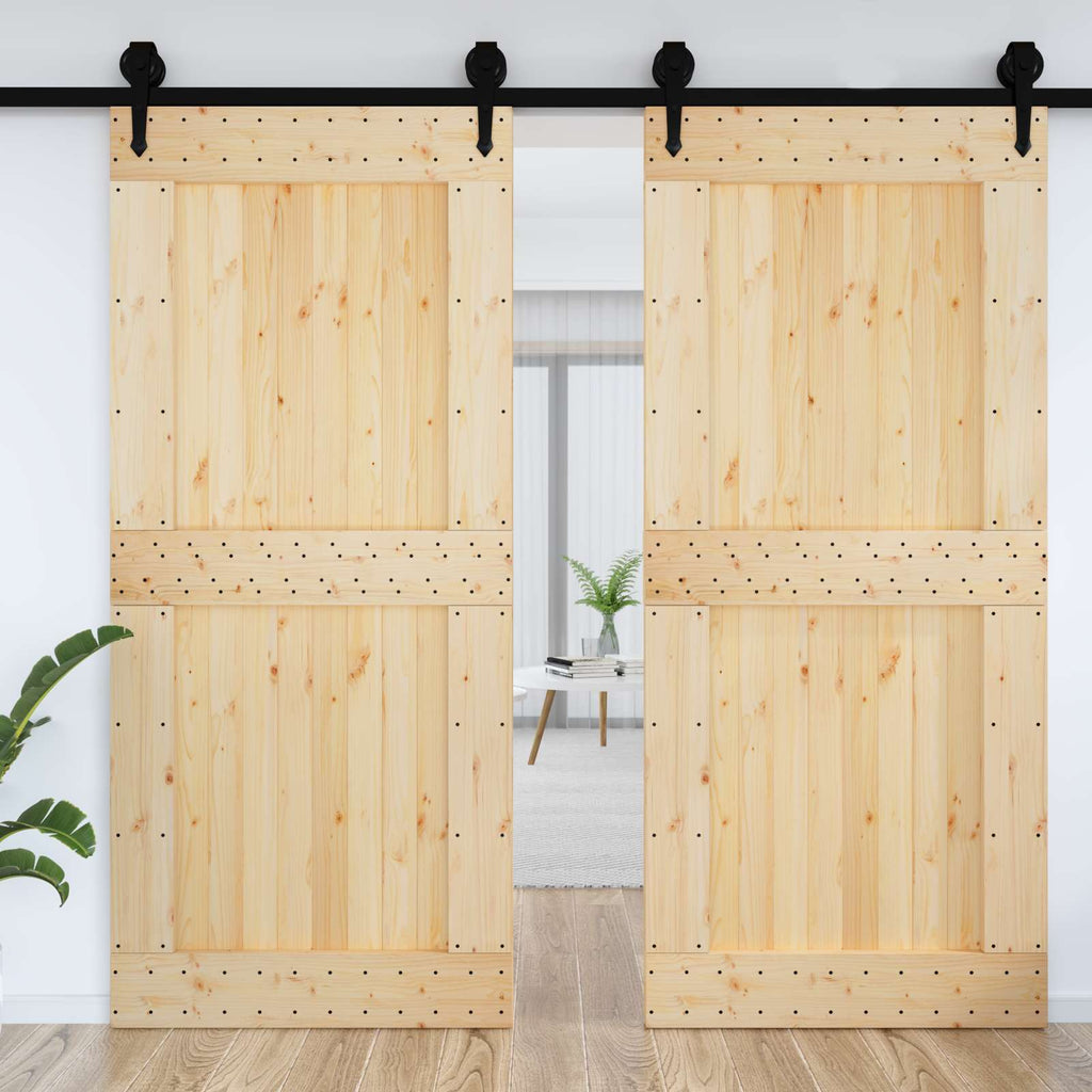 vidaXL Drzwi NARVIK Naturalny 100 x 210 cm Lite Drewno Sosnowe
