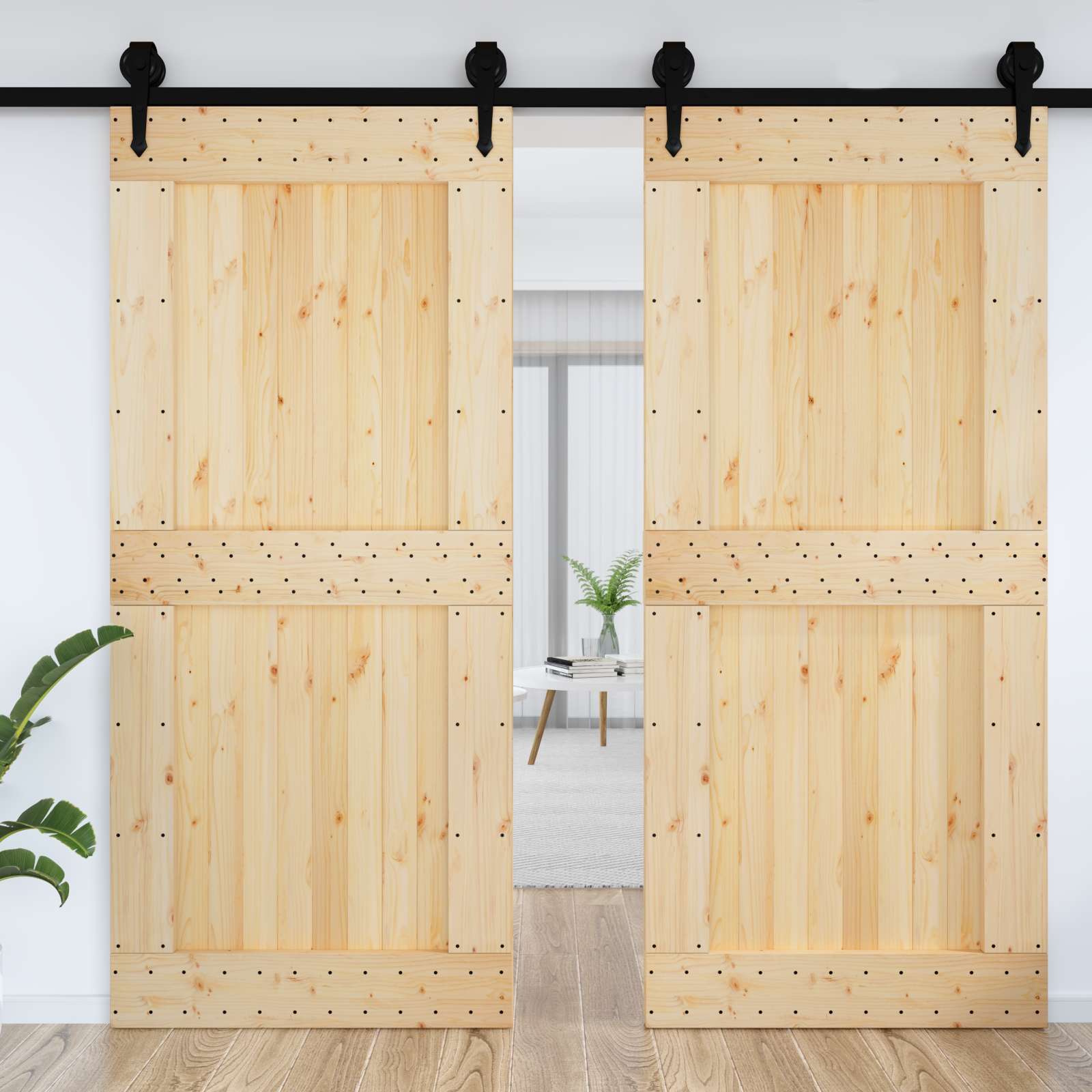 vidaXL Drzwi NARVIK Naturalny 100 x 210 cm Lite Drewno Sosnowe