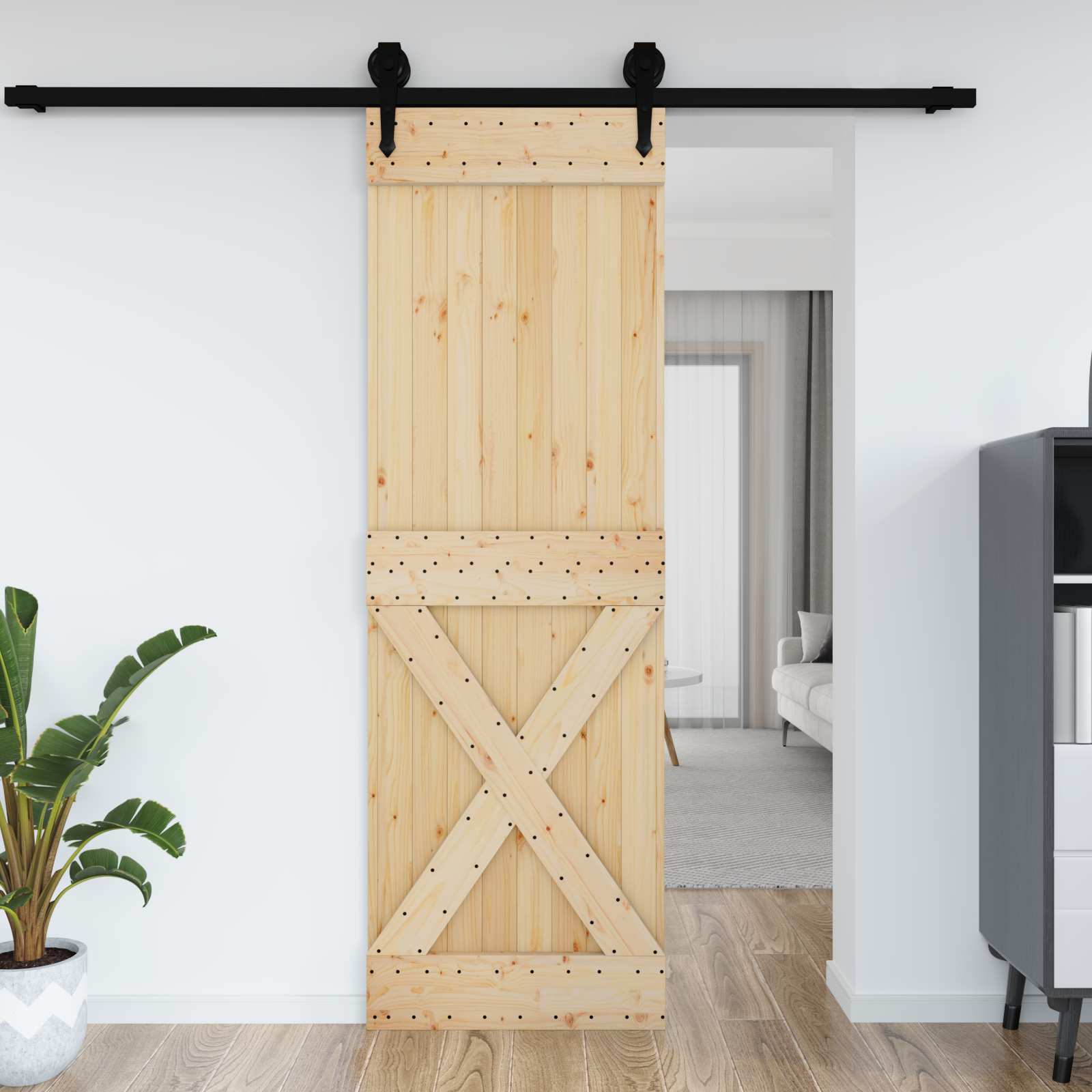 vidaXL Drzwi NARVIK Naturalny 70 x 210 cm Lite Drewno Sosnowe