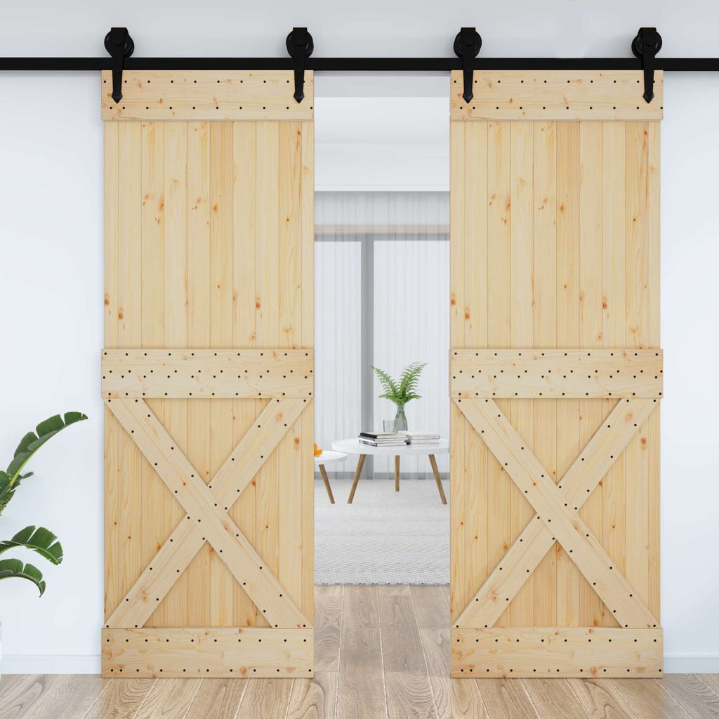 vidaXL Drzwi NARVIK Naturalny 80 x 210 cm Lite Drewno Sosnowe
