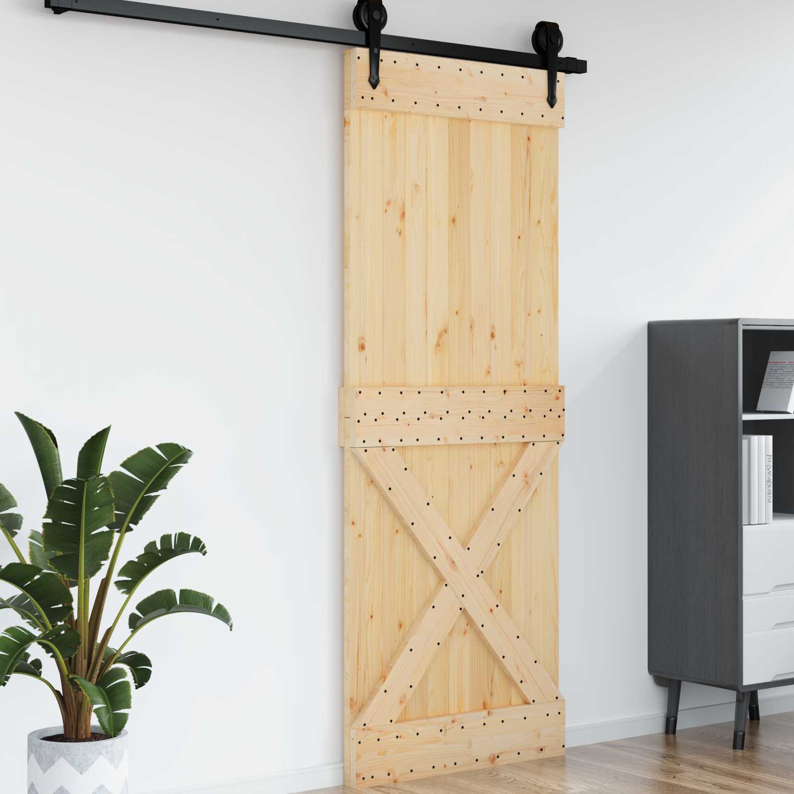 vidaXL Drzwi NARVIK Naturalny 85 x 210 cm Lite Drewno Sosnowe