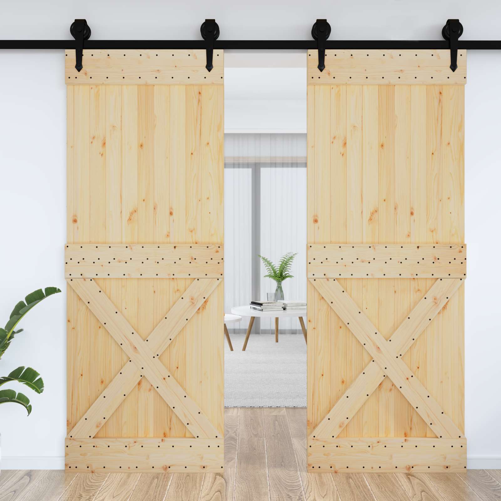 vidaXL Drzwi NARVIK Naturalny 85 x 210 cm Lite Drewno Sosnowe