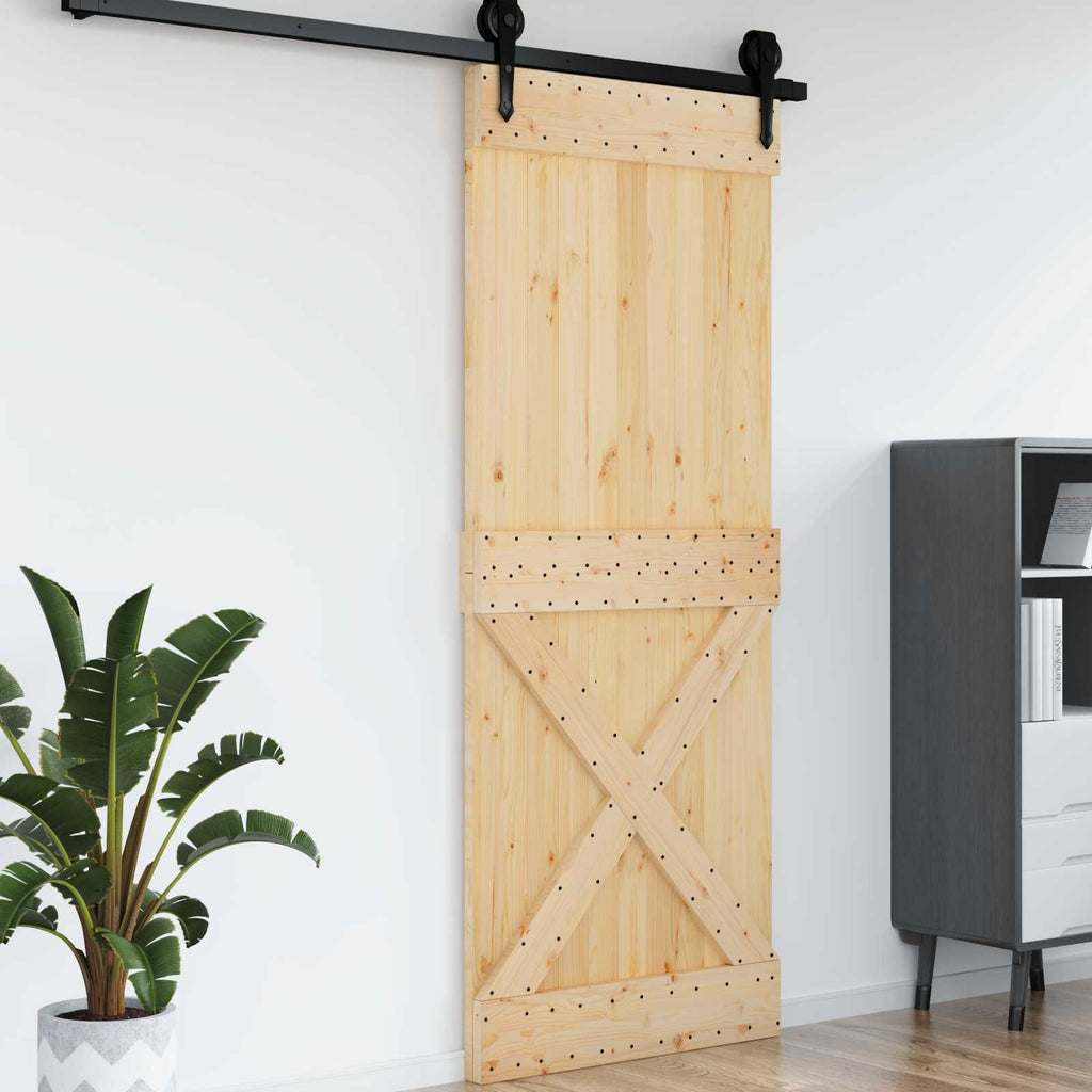 vidaXL Drzwi NARVIK Naturalny 90 x 210 cm Lite Drewno Sosnowe