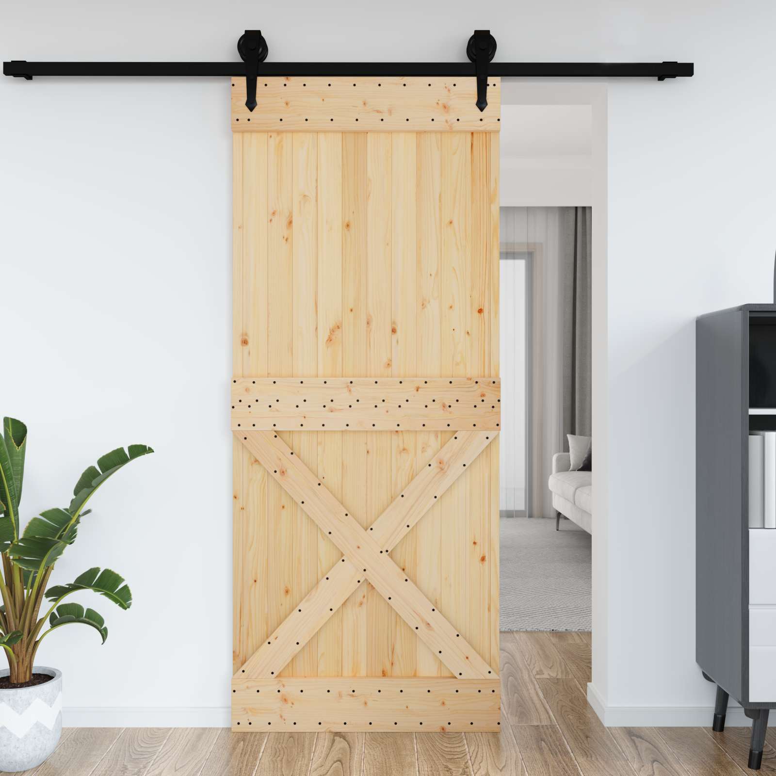 vidaXL Drzwi NARVIK Naturalny 95 x 210 cm Lite Drewno Sosnowe