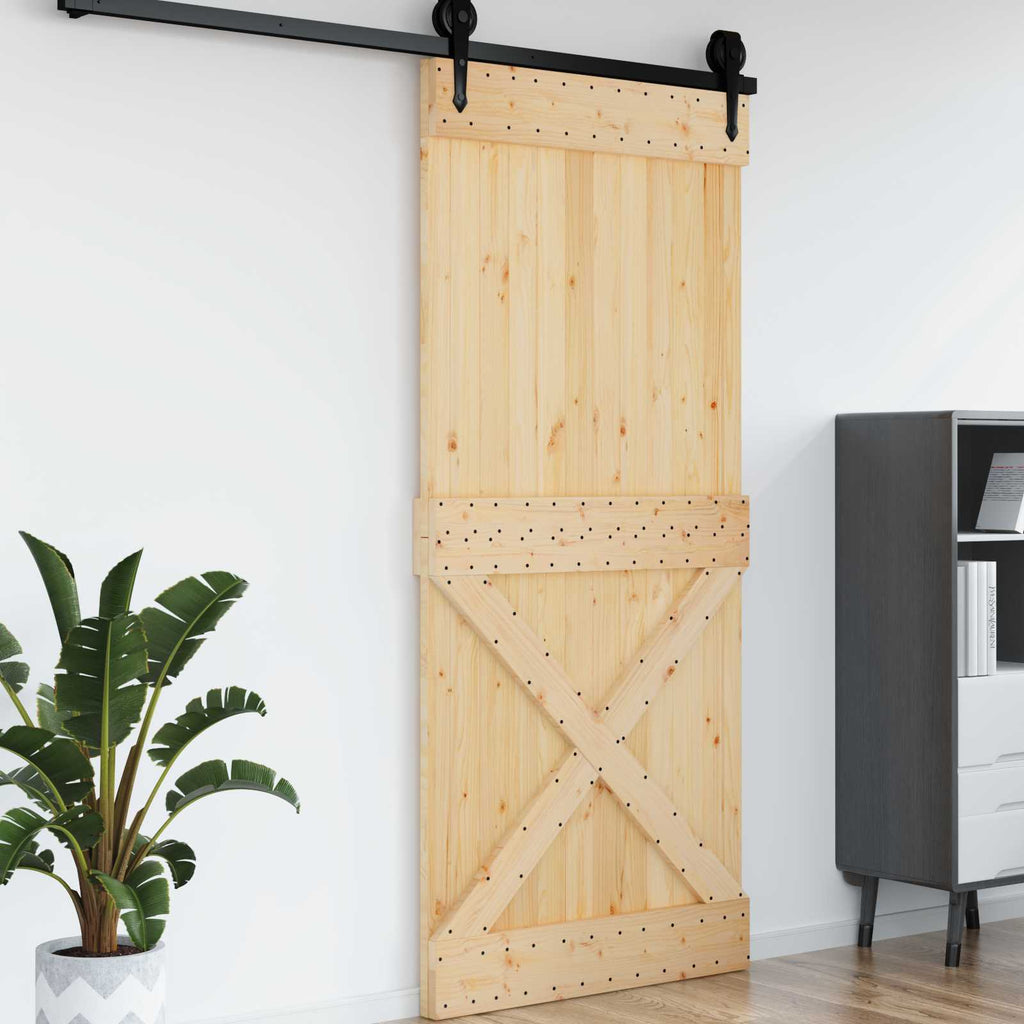 vidaXL Drzwi NARVIK Naturalny 100 x 210 cm Lite Drewno Sosnowe