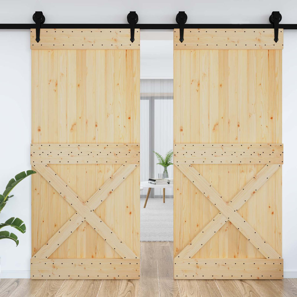 vidaXL Drzwi NARVIK Naturalny 100 x 210 cm Lite Drewno Sosnowe