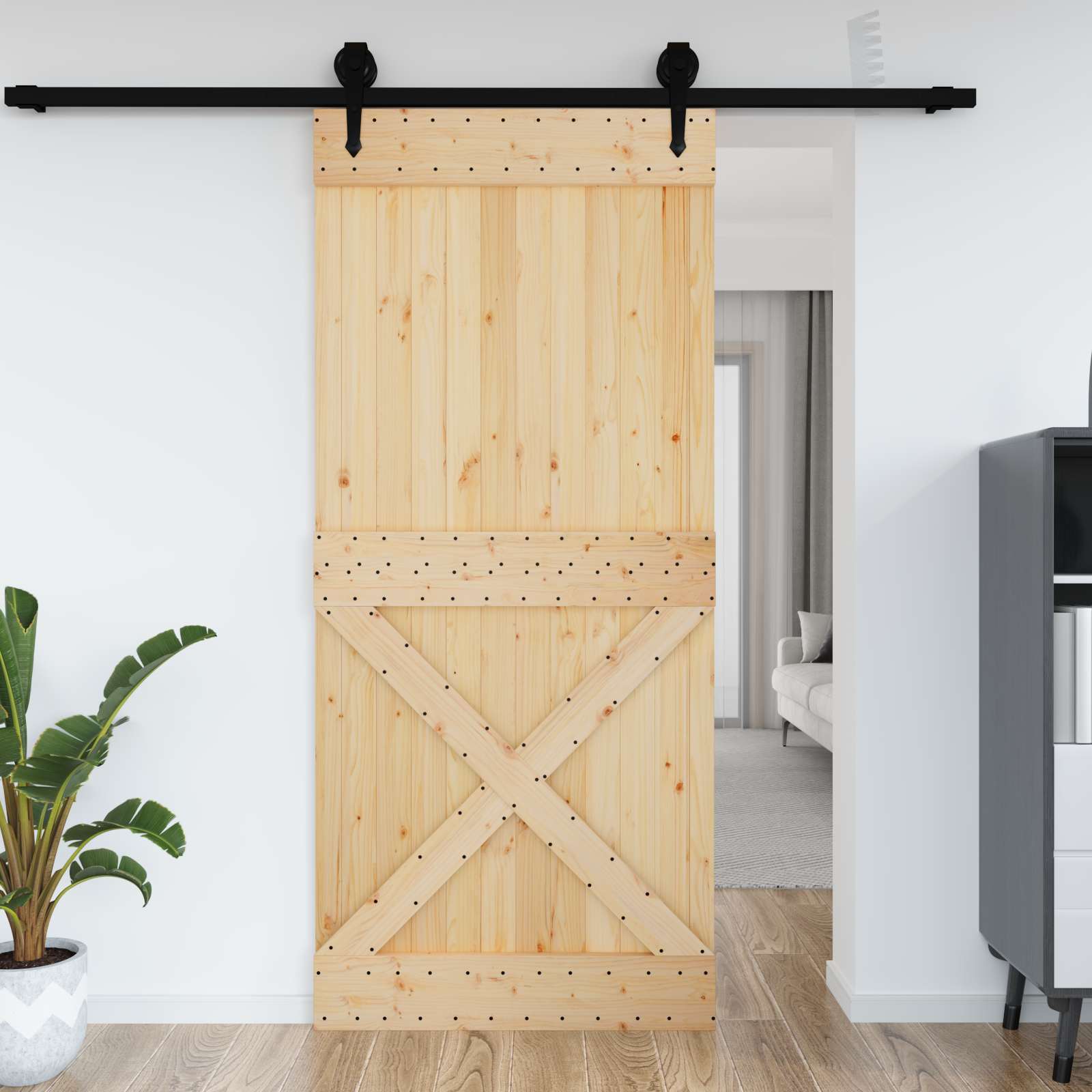 vidaXL Drzwi NARVIK Naturalny 100 x 210 cm Lite Drewno Sosnowe