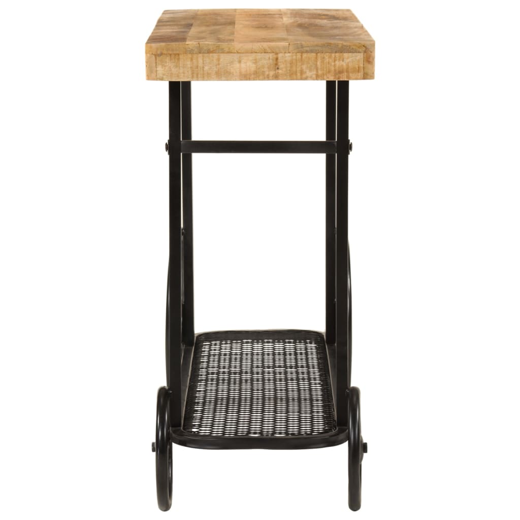 vidaXL Stolik konsolowy, 112x36x76 cm, lite drewno mango i żelazo