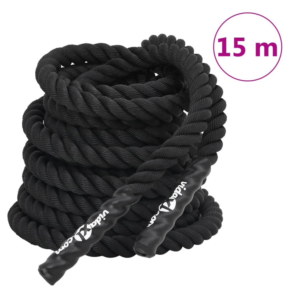 vidaXL Lina bojowa czarna 15 m 11 kg poliester