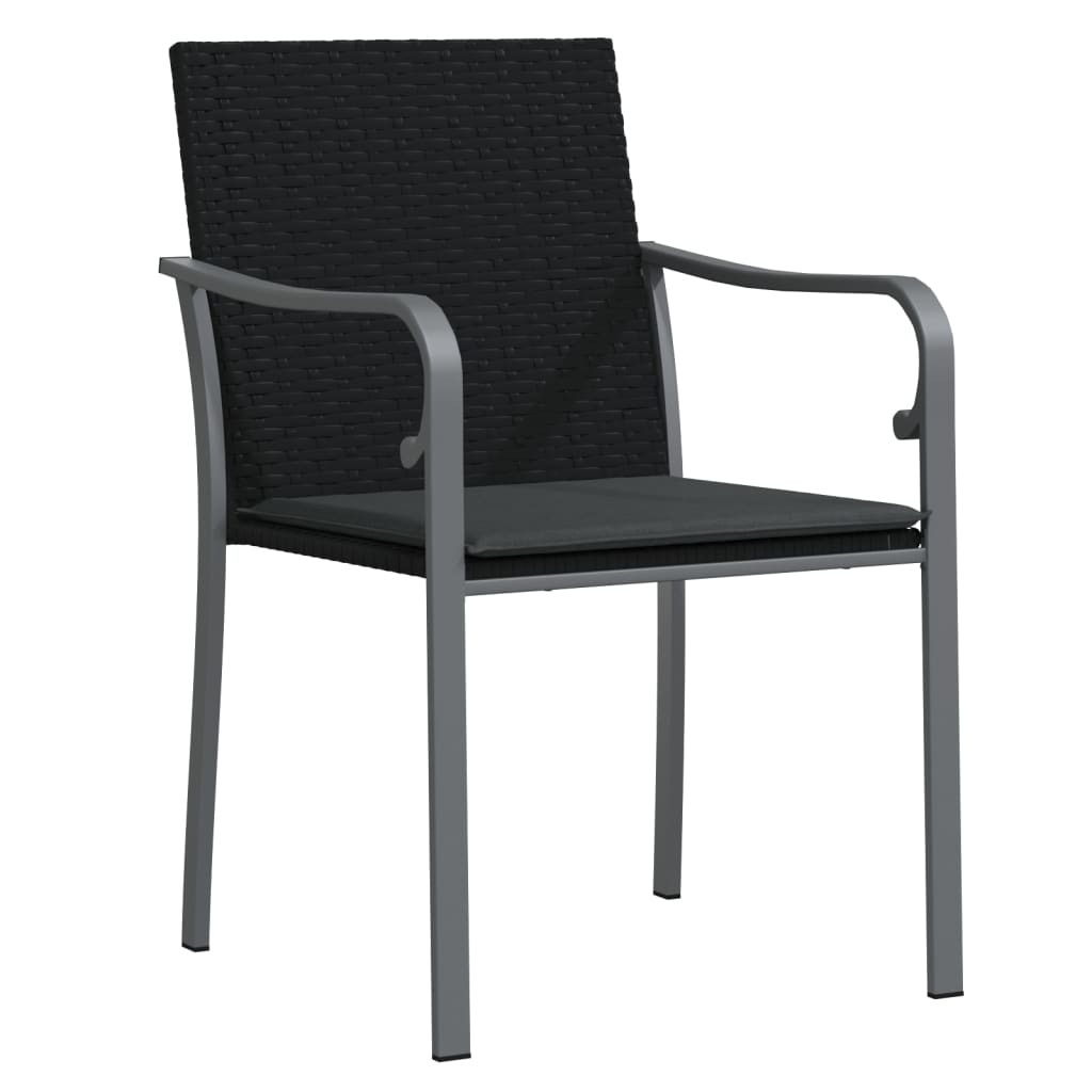 vidaXL 3-cz. zestaw mebli ogrodowych z poduszkami, polirattan i stal