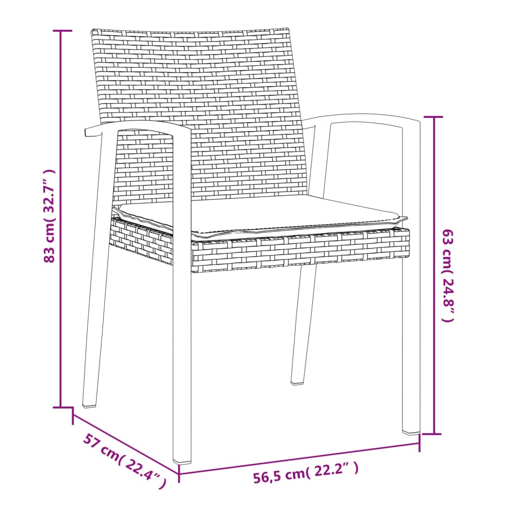 vidaXL 9-cz. zestaw mebli ogrodowych z poduszkami, rattan PE i stal