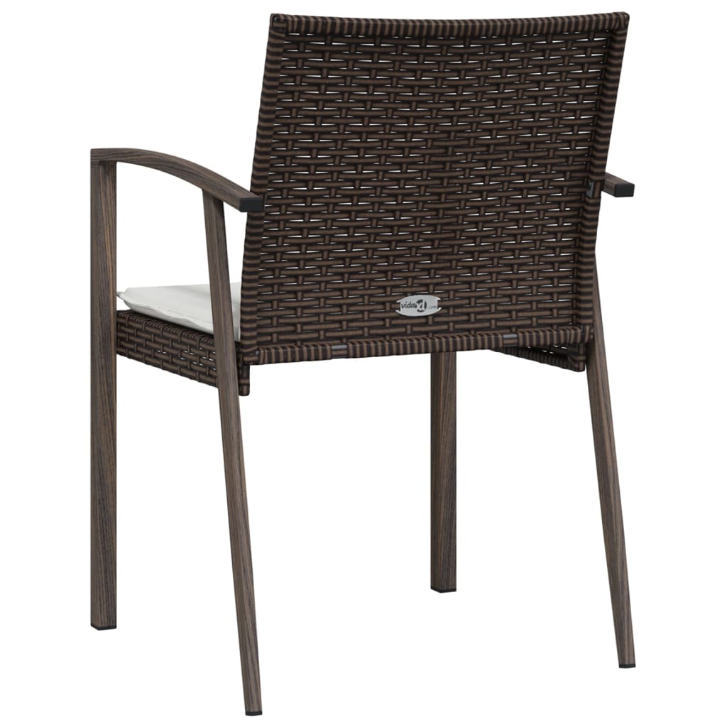 vidaXL Krzesła ogrodowe z poduszkami, 4 szt., brązowe, 56,5x57x83 cm