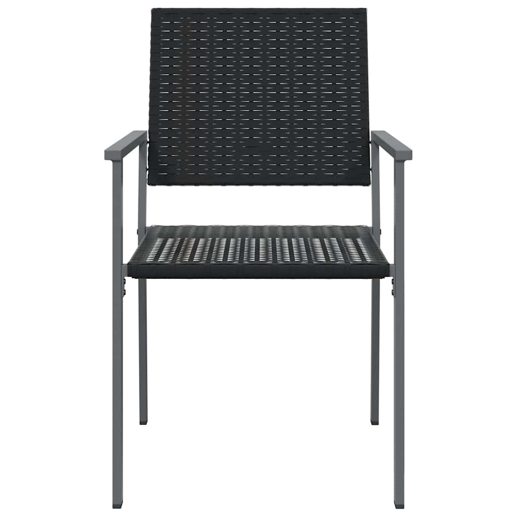 vidaXL Krzesła ogrodowe, 4 szt., czarne, 54x62,5x89 cm, polirattan
