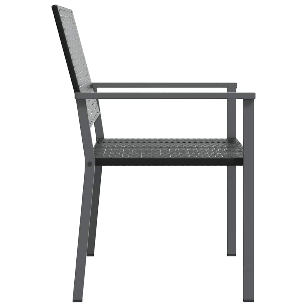 vidaXL Krzesła ogrodowe, 4 szt., czarne, 54x62,5x89 cm, polirattan