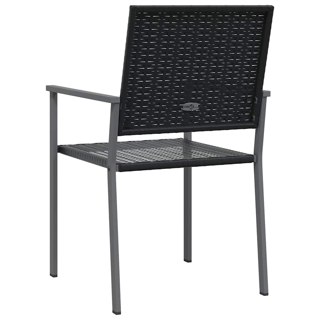 vidaXL Krzesła ogrodowe, 4 szt., czarne, 54x62,5x89 cm, polirattan