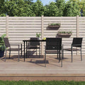 vidaXL Krzesła ogrodowe, 4 szt., czarne, 54x62,5x89 cm, polirattan