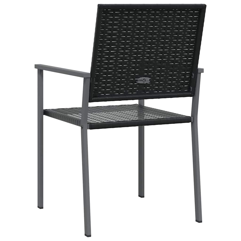 vidaXL Krzesła ogrodowe, 6 szt., czarne, 54x62,5x89 cm, polirattan