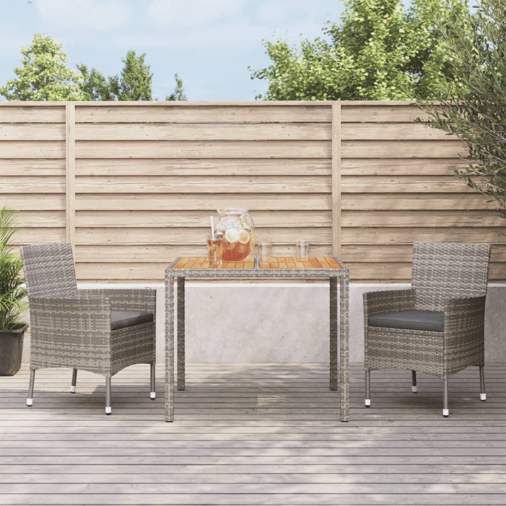 vidaXL 3-cz. zestaw mebli ogrodowych z poduszkami, szary rattan PE