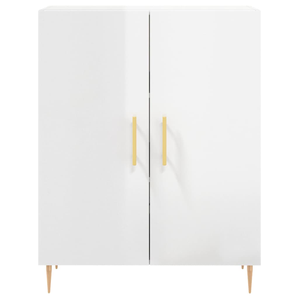 vidaXL Szafka, biała, połysk, 69,5x34x90 cm, materiał drewnopochodny