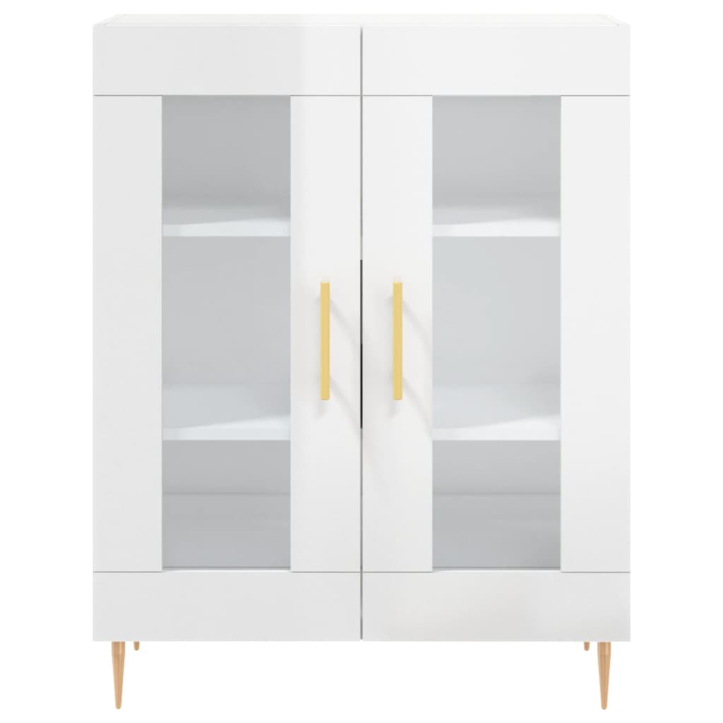 vidaXL Szafka, biała, połysk, 69,5x34x90 cm, materiał drewnopochodny