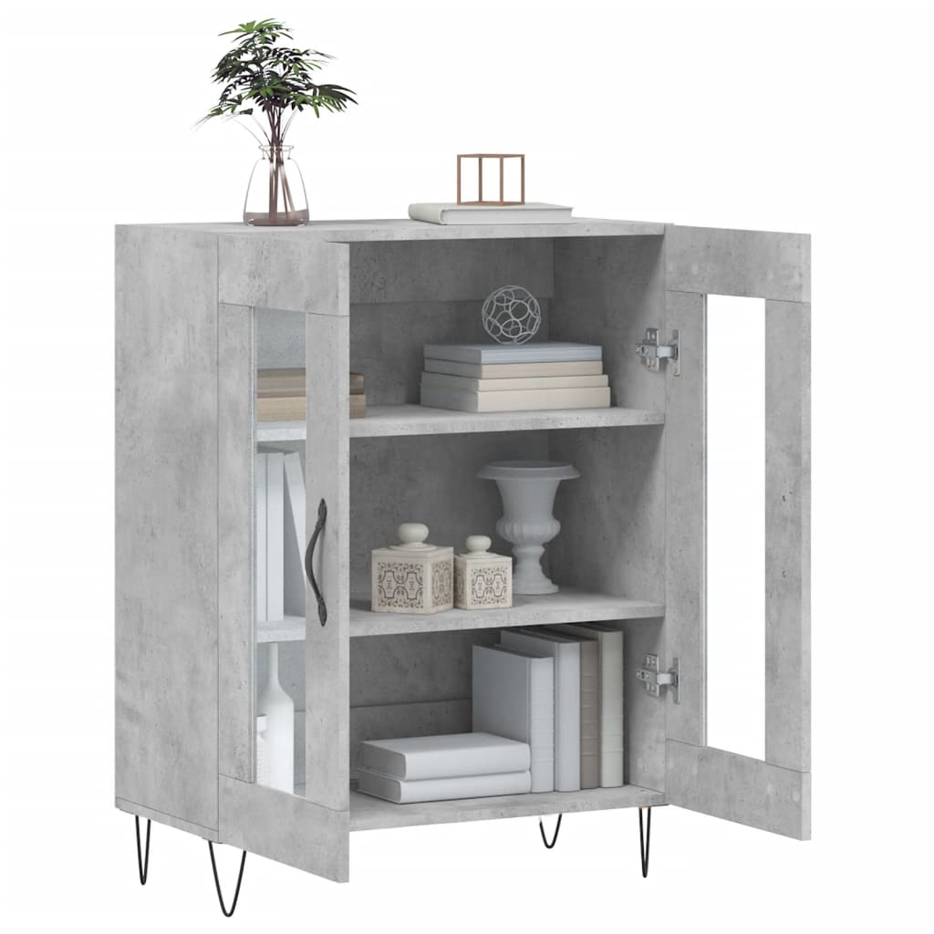 vidaXL Szafka, szarość betonu, 69,5x34x90 cm, materiał drewnopochodny