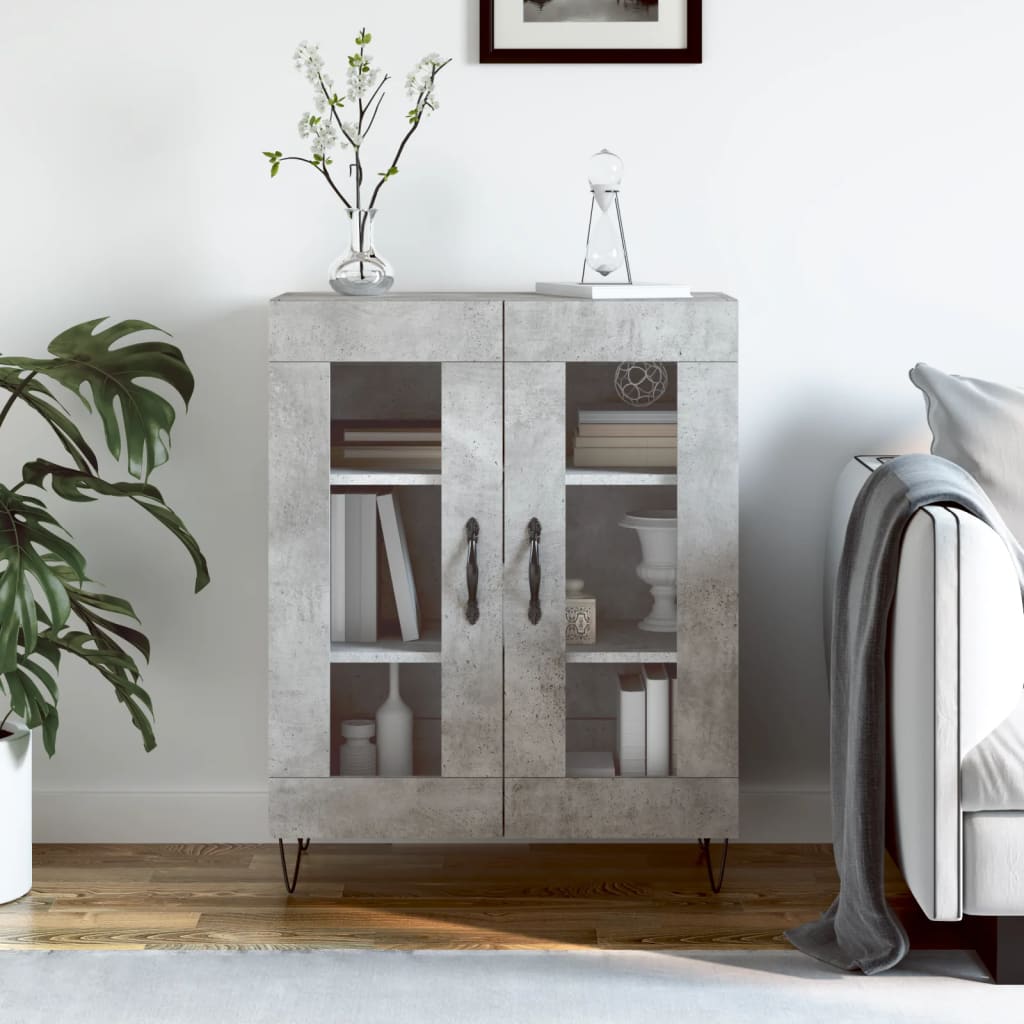 vidaXL Szafka, szarość betonu, 69,5x34x90 cm, materiał drewnopochodny