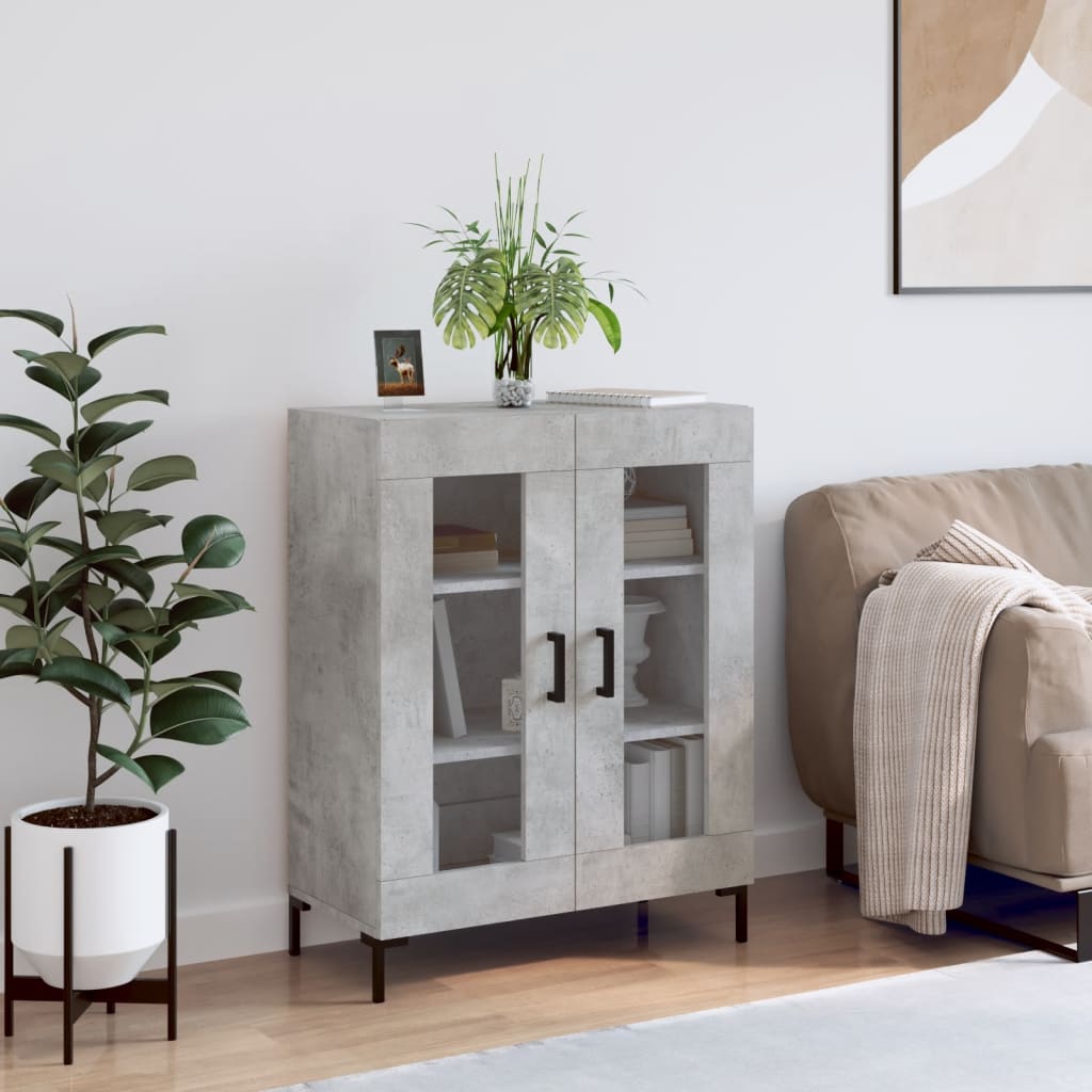 vidaXL Szafka, szarość betonu, 69,5x34x90 cm, materiał drewnopochodny