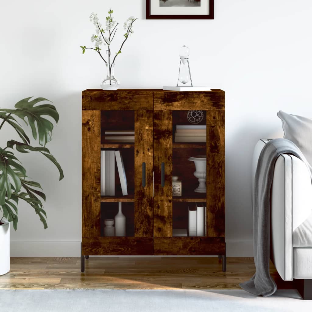 vidaXL Szafka, przydymiony dąb, 69,5x34x90 cm, materiał drewnopochodny