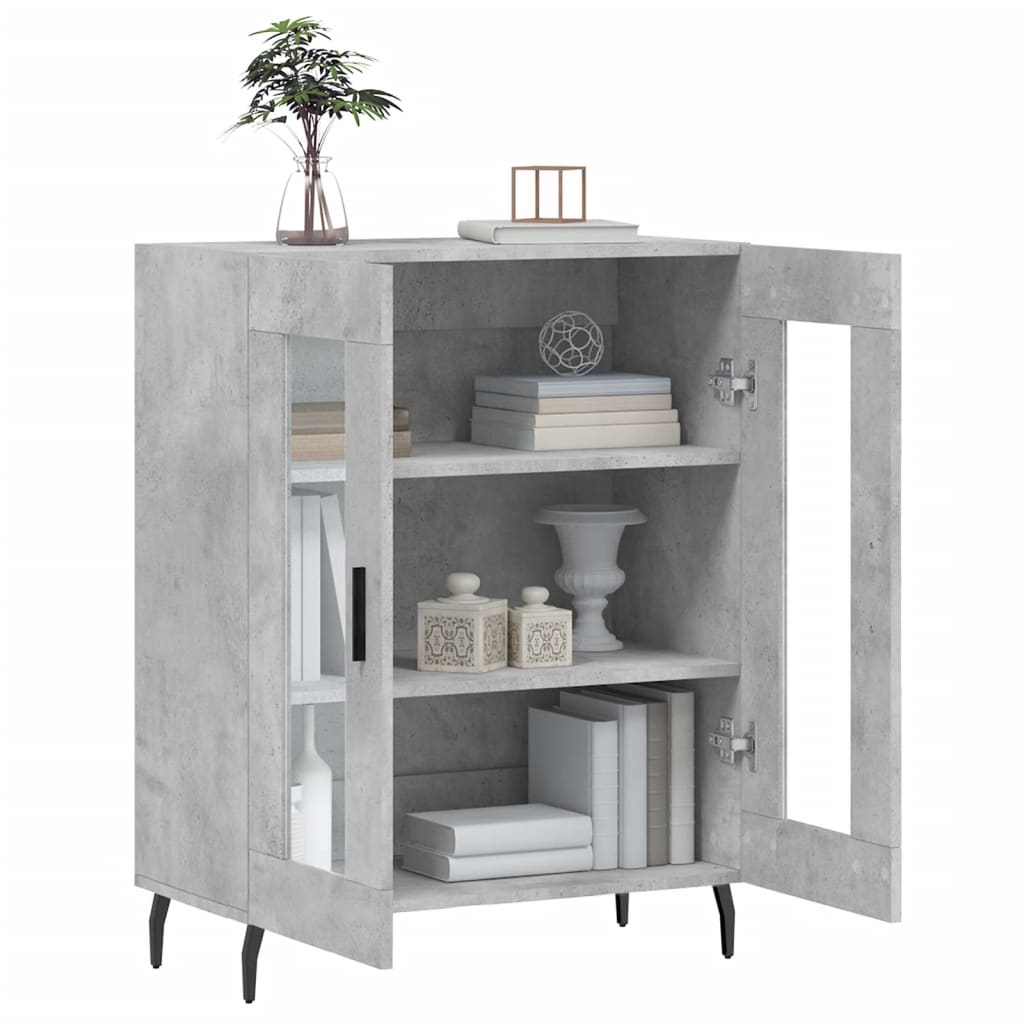 vidaXL Szafka, szarość betonu, 69,5x34x90 cm, materiał drewnopochodny